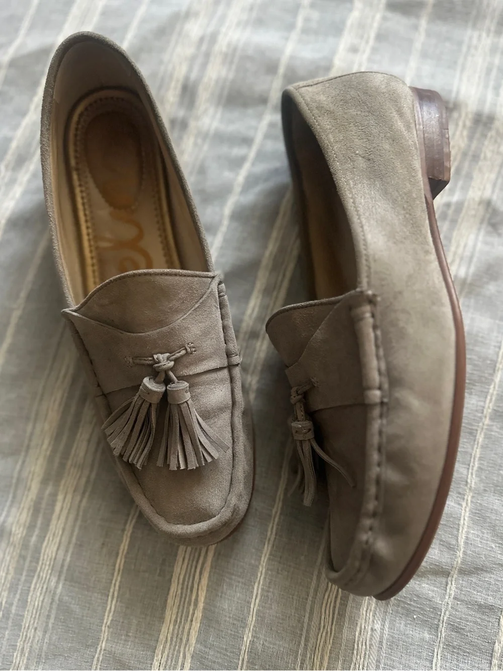 Sam Edelman Aggie Suede Tassel Loafers Grey | 9